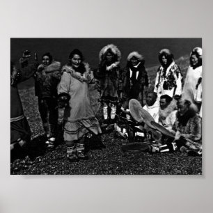 Póster Bailarines esquimales de Alaska Eskimo, Estados Un