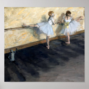 Póster Bailarines practicando en el Barre, Edgar Degas
