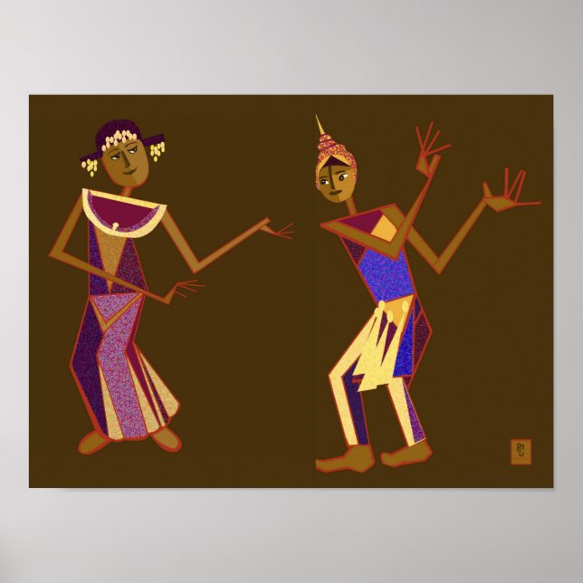 Póster bailarines tailandeses (Frente)
