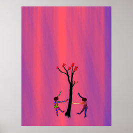 Póster Baile alrededor de un árbol
