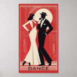 Póster Baile Art Deco<br><div class="desc">Gran diseño poster. Te encantará como a otros. Tenga la libertad de usar este diseño para otro producto que desee o para el personalizar y agregue su texto. Sígueme por más. Gracias. Que tengas un buen día.</div>