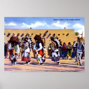 Póster Baile búfalo de los indios Pueblo