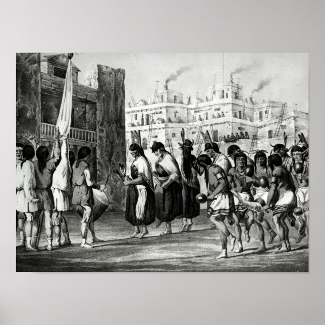 Póster Baile búfalo en Pueblo de Zuni (Frente)