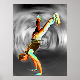 Póster Baile callejero, fondo gris/negro