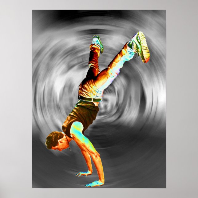 Póster Baile callejero, fondo gris/negro (Frente)