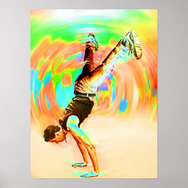 Póster Baile callejero, verde/amarillo/Naranja, no-sil (Frente)