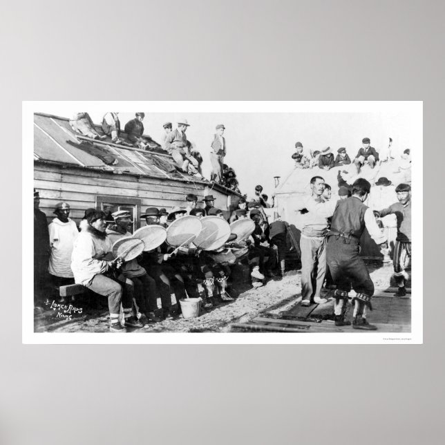 Póster Baile ceremonial esquimal en Nome, Alaska 1914 (Frente)