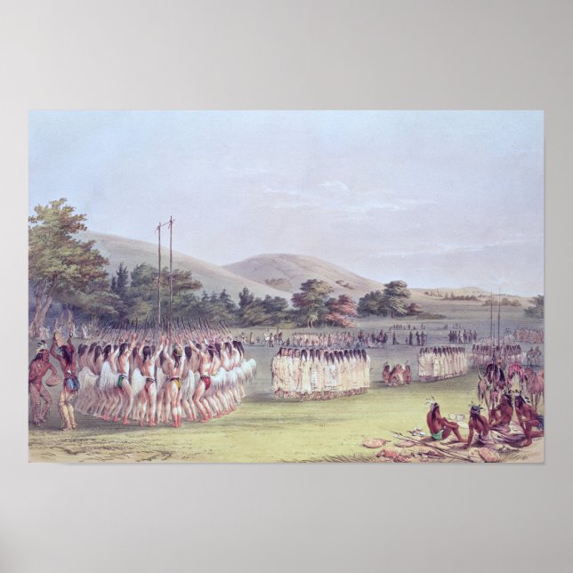 Póster Baile Choctaw Ball-Play, 1834-35 (Frente)