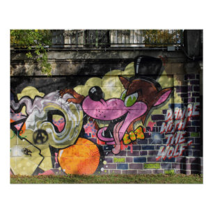 Póster Baile Con El Graffiti Del Lobo