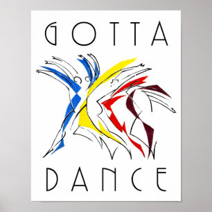 Póster Baile de bailarinas abstractas - Obra de baile de 