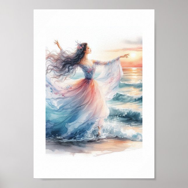 Póster Baile de Ballerina en el Océano (Frente)