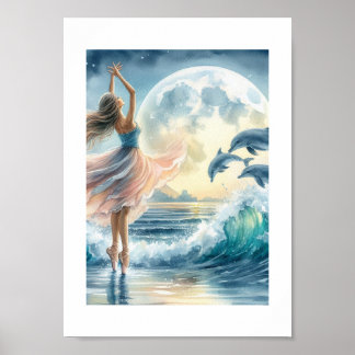 Póster Baile de Ballerina en el Océano