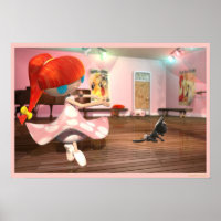 Baile de ballet de chica pelirroja.
