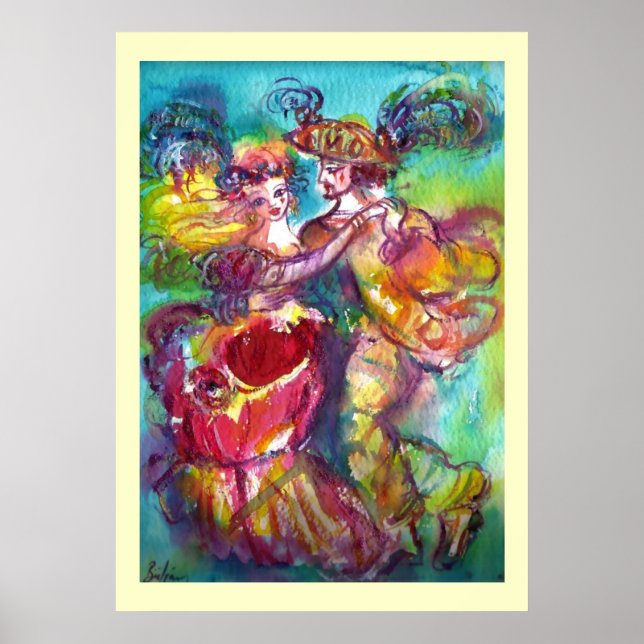 Póster BAILE DE CARNAVAL Ball Veneciano de Mascaradas (Frente)