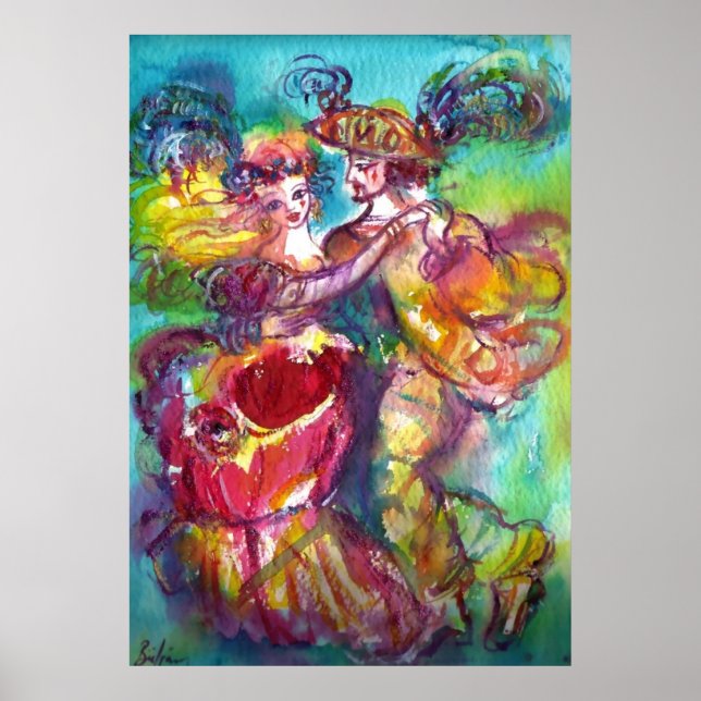 Póster BAILE DE CARNAVAL Ball Veneciano de Mascaradas (Frente)