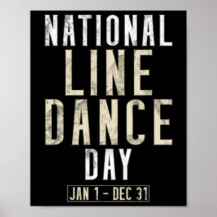 Póster Baile de línea divertida en el Día Nacional de Bai
