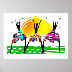 Póster Baile de llamadas de apareamiento para mujeres afr