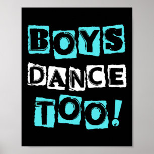 Póster Baile de niños muy de moda Bloquear letra bailarin