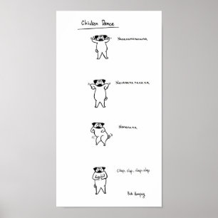 Póster Baile de pollo Pug