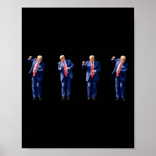 Póster Baile Divertido de Trump Bailando Como un Delincue