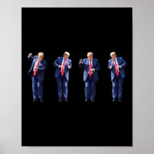 Póster Baile Divertido de Trump Bailando Como un Felón Vo