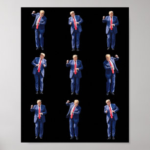 Póster Baile Divertido de Trump Bailando Como Un Felón Vo