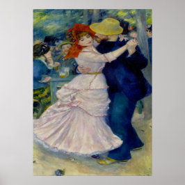 Póster Baile en bougival - Pierre Auguste Renoir