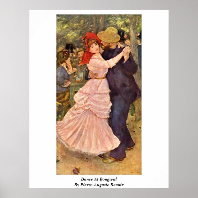 Póster Baile En Bougival Por Pierre-Auguste Renoir (Frente)