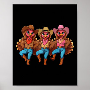 Póster Baile en línea de Acción de Gracias Grupo familiar