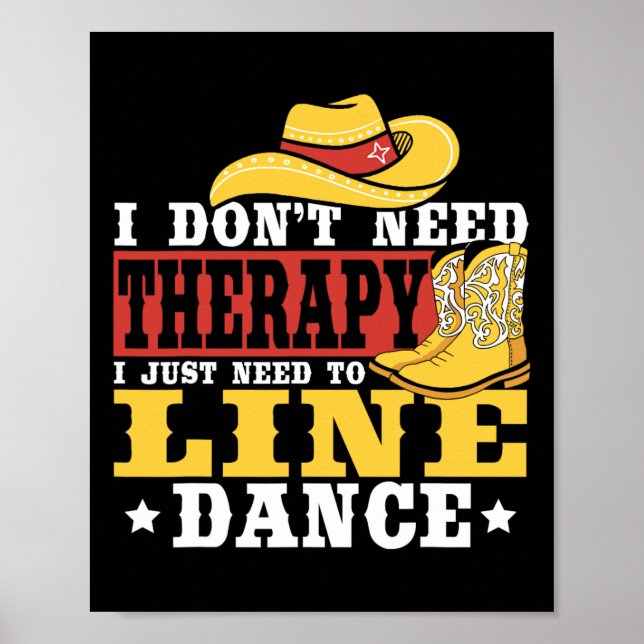 Póster Baile en línea que no necesito terapia, solo neces (Frente)