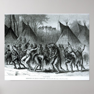 Póster Baile escalofriante de 'bosquejos de guerra india'