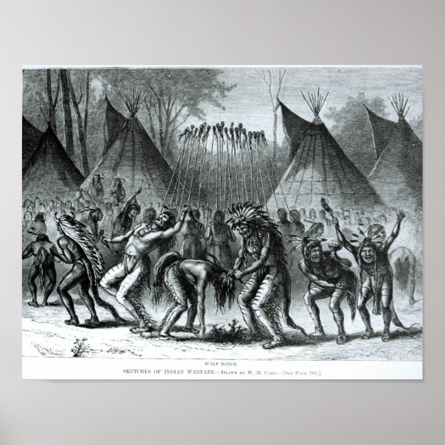 Póster Baile escalofriante de 'bosquejos de guerra india' (Frente)