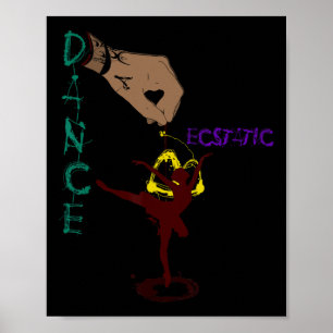 Póster Baile extático Llerina Bailarina con tutú Freestyl