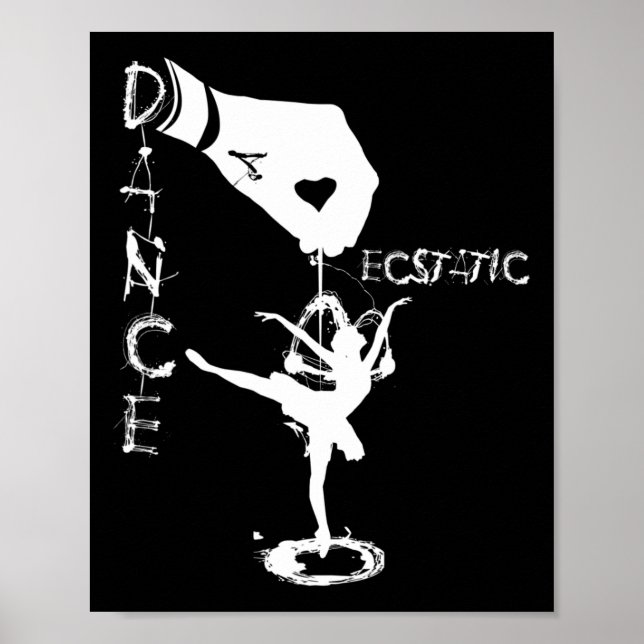 Póster Baile extático Llerina Bailarina en un tutú Freest (Frente)