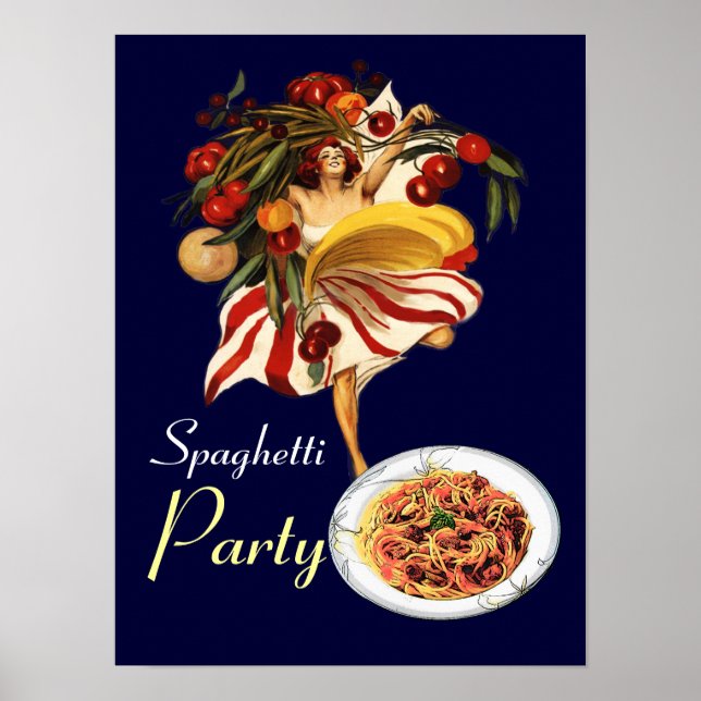 PÓSTER BAILE FIESTA DE ESPAGUETTI, COCINA ITALIANA Y TOMA (Frente)