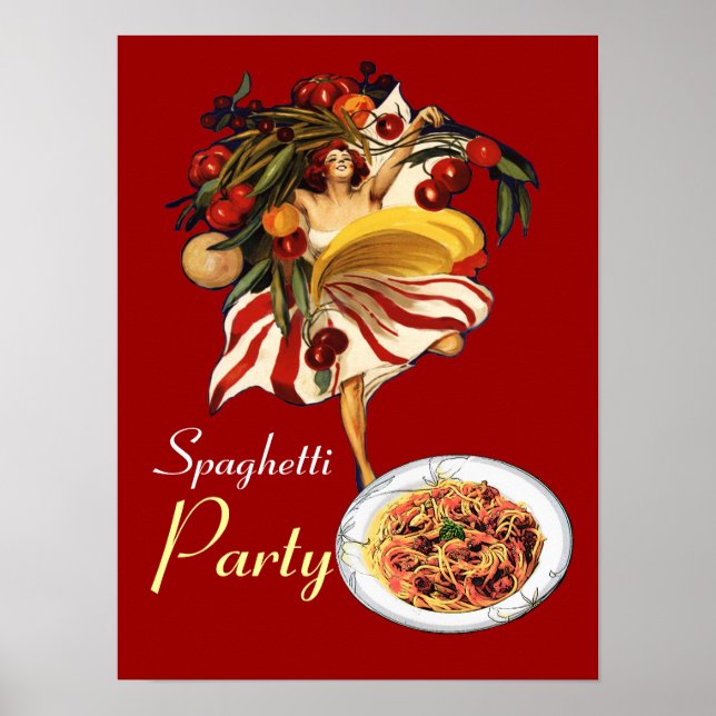 PÓSTER BAILE FIESTA DE ESPAGUETTI, COCINA ITALIANA Y TOMA (Frente)