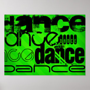Póster Baile; franjas verdes neón