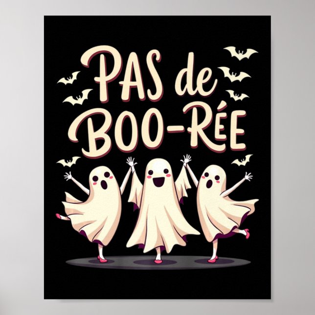 Póster Baile Halloween de bailarina de ballet fantasma Pa (Frente)