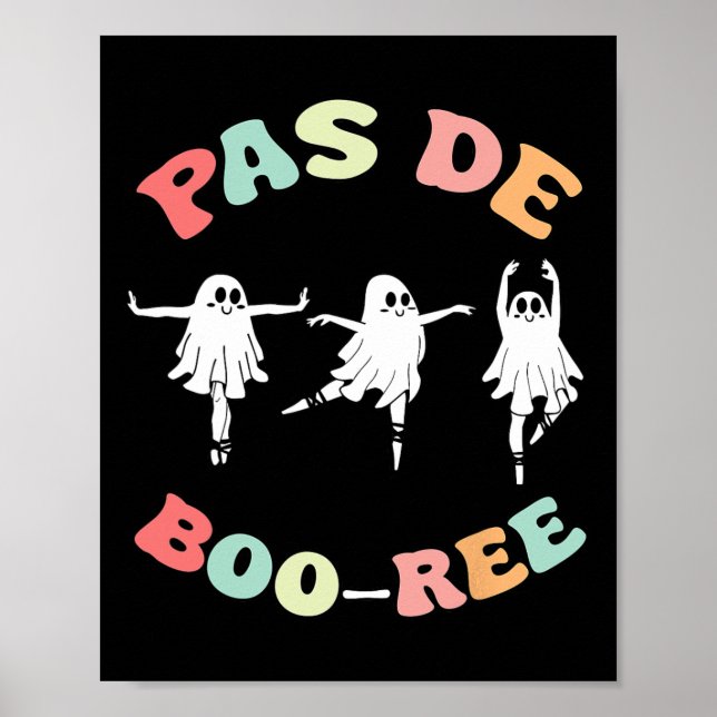 Póster Baile Halloween de bailarina de ballet fantasma Pa (Frente)