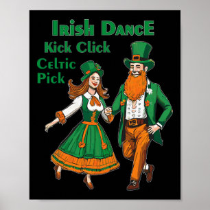 Póster Baile Irlandés Danza de Patada y Chasquido Día de 
