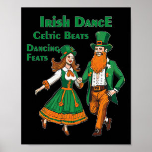 Póster Baile irlandés ritmos celtas día de San Patricio b