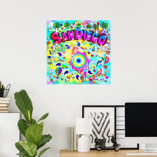 Póster Baile Místico de San Diego (Oficina en casa)