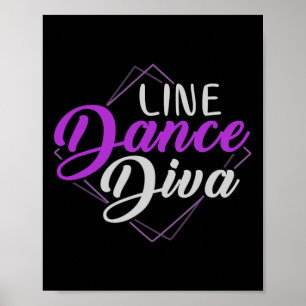 Póster Baile Patriótico Line Dancing Diva Women Gige Line