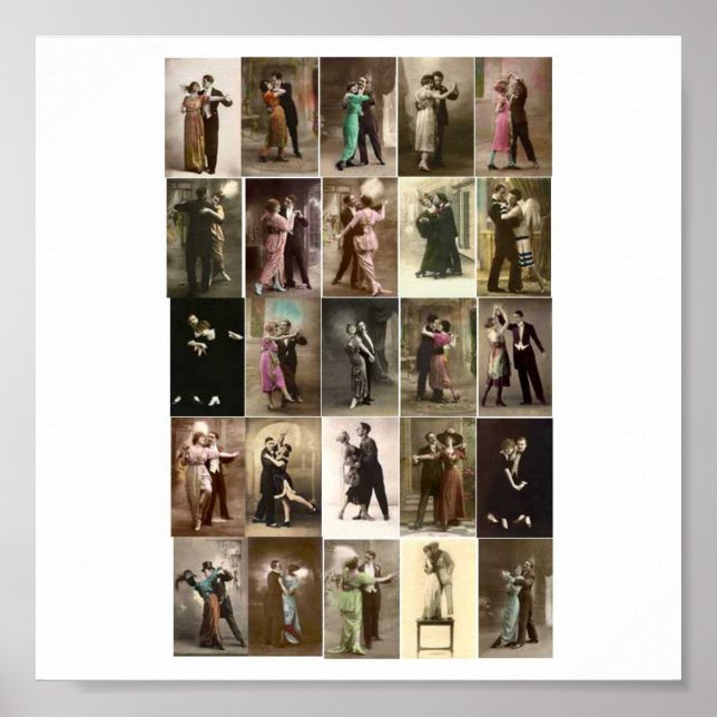 Póster Baile poster-Vintage-Parejas (Frente)