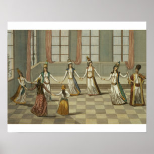 Póster Baile que está de moda con las mujeres griegas de