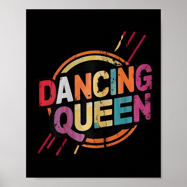 Póster Baile Queen Fiesta Disco Dance Para Mujeres Y Chic (Frente)
