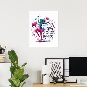 Póster Baile Retro Solo Una Chica Que Ama Bailar