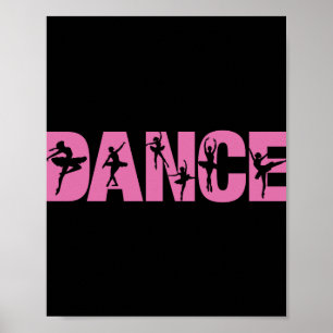 Póster Baile rosa con Ballerina Cutouts