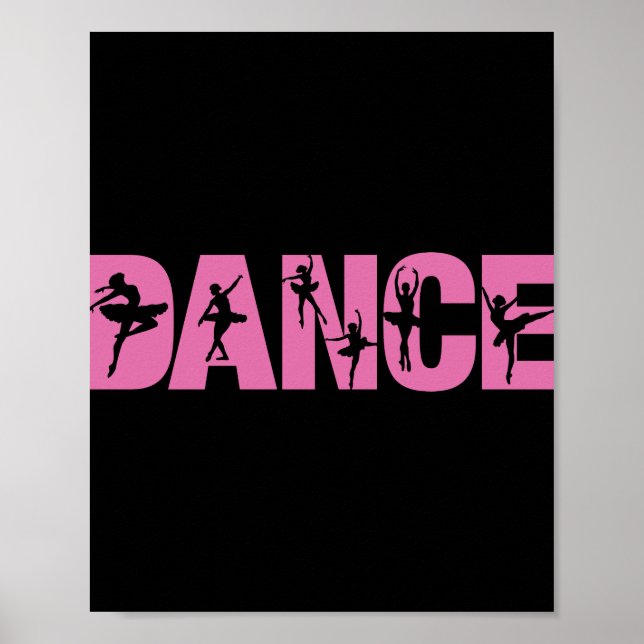 Póster Baile rosa con Ballerina Cutouts (Frente)