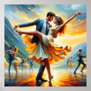 Póster Baile Swing Baile de Salón Bailarín Baile